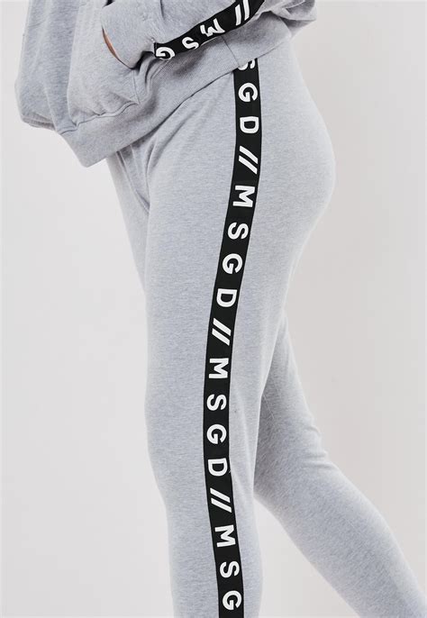 Plus Size Active Gray Co Ord Msgd Lounge Leggings Missguided