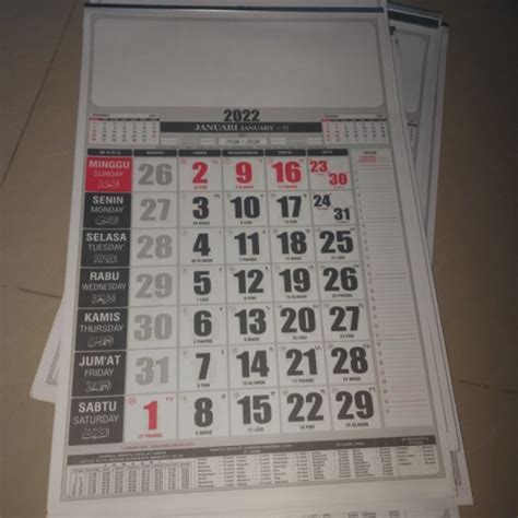 Jual Dijual Kalender Dinding Calender 2022 Ukuran 32 Cm X 48 Cm