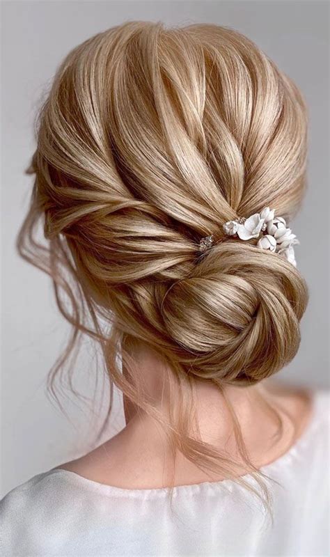 59 Stunning Messy Updo Hairstyles For Special Occasion Low Bridal Updo Low Bun Wedding Hair