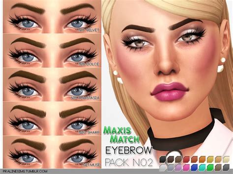 Pralinesims Maxis Match Eyebrow Pack N02 Sims 4 Sims Sims 4 Cc Skin