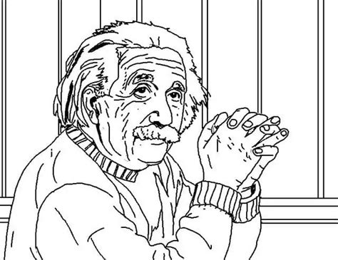 Albert Einstein Sketch Coloring Page Free Printable Coloring Pages