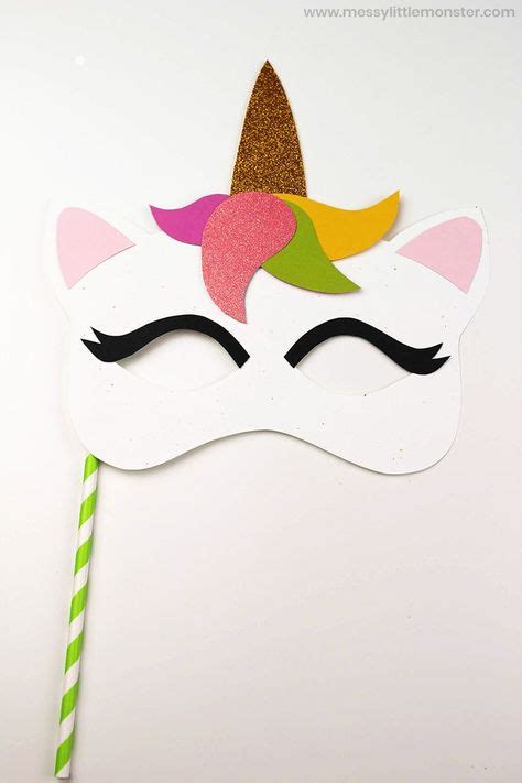 Easy Unicorn Mask Craft With Template In 2020 Masks Crafts Craft