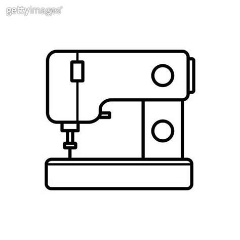 Sewing Embroidery Machine Outline Vector Icon Illustration 이미지