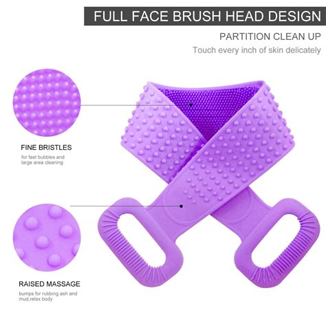 Back Scrubber For Shower Extended Silicon Body Bath Brush Scrubbers