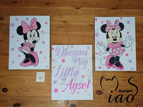 Customized Minnie Mouse Wall Art Frames Minnie Mouse Print Etsy