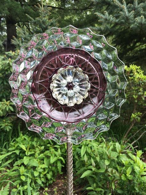 Repurposed Glass Flowersuncatcherwall Decorgarden Art By Tambrey The