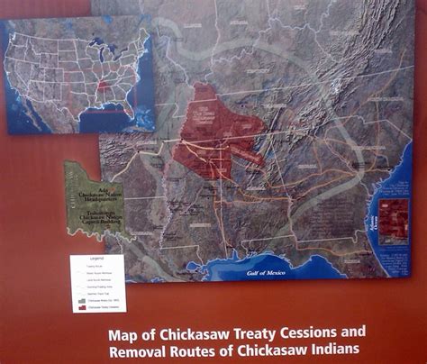 Chickasaw Nation Map Of Chickasaw Treaty Cessions And Removal Routes