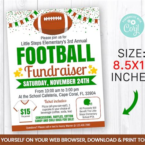 Football Fundraiser Etsy