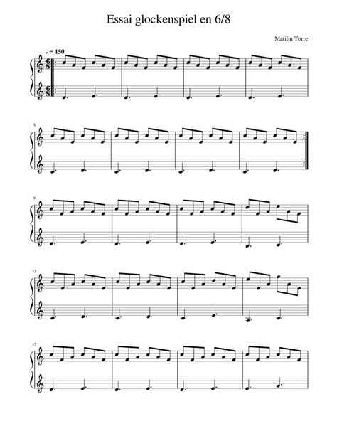 Essai Glockenspiel En 68 Sheet Music For Glockenspiel Solo