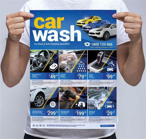 Car Wash Poster Template Creative Flyer Templates Creative Market