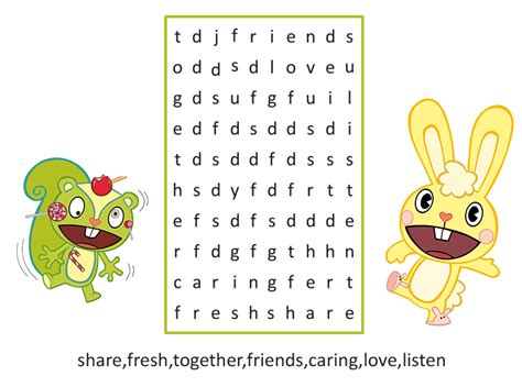 Printable Friendship Word Search Puzzles