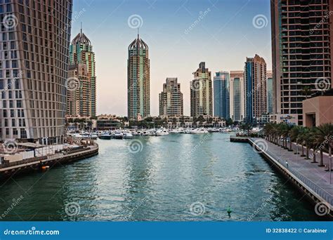 Dubai Marina At Sunset United Arab Emirates Editorial Photography