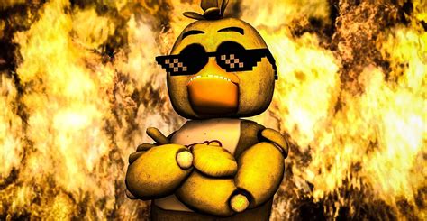 download chica fnaf with thug glasses wallpaper