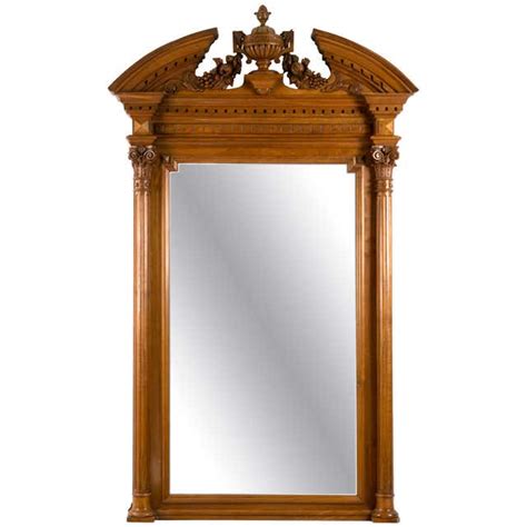 Monumental Louis Xvi French Walnut Bevelled Glass Mirror At 1stdibs