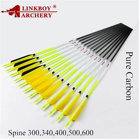 12pcs Linkboy Archery Carbon Arrows Shaft 30 32inch Id62mm 5inch
