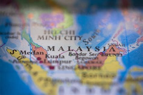 Geographical Map Location Of Country Malaysia In Asia Continent On