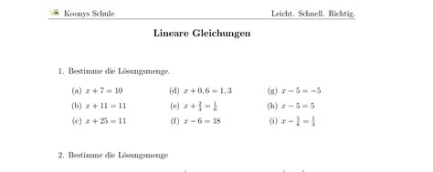 Aufgaben Lineare Gleichungen Mit Lösungen Koonys Schule 3738
