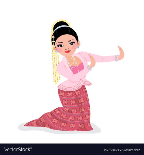 Myanmar Dance Royalty Free Vector Image Vectorstock