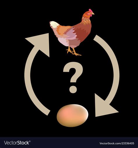 Which Came First Chicken Or Egg Royalty Free Vector Image