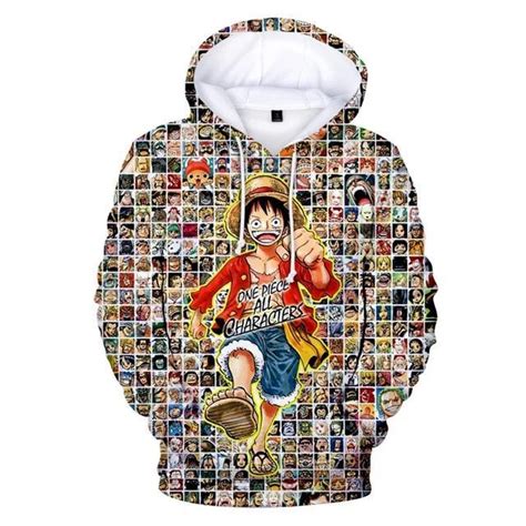 One Piece Merch Monkey D Luffy All Characters Hoodie Anm0608 ®one