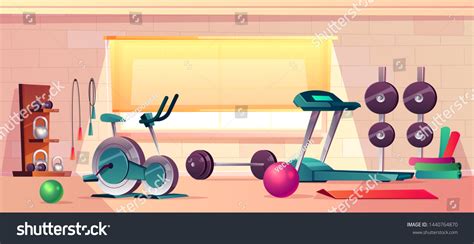 Cartoon Background Gym Big Window Spacious Stock Illustration Shutterstock