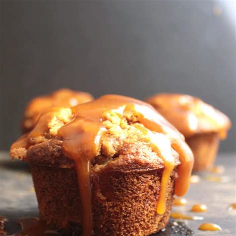 Salted Caramel Apple Crumb Muffins
