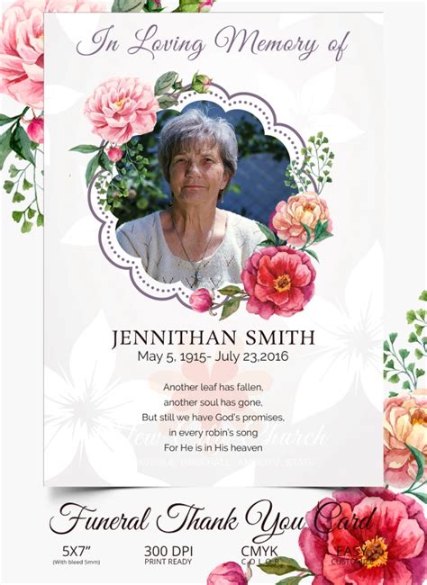 26 Funeral Thank You Cards Psd Ai Eps