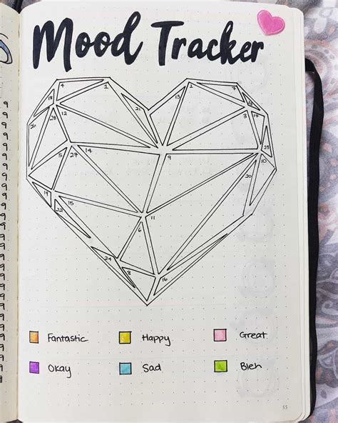 Heart Bullet Journal Mood Tracker Ideas Perfect For February