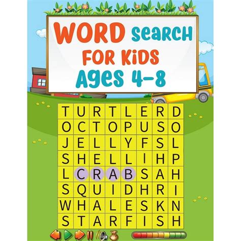 Word Search For Kids Ages 4 8 Word Search For Improve Spelling And