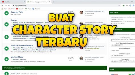BUAT CHARACTER STORY JGRP TERBARU - YouTube