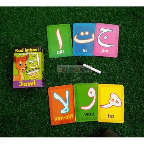 Buy Kad Imbas Jawi Flash Card With Marker Menulis Membaca Alif Ba Ta
