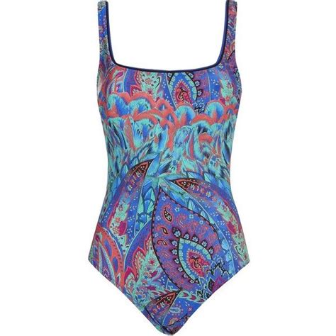 Gottex Square Neck Swimsuit 270 Aud Liked On Polyvore Featuring