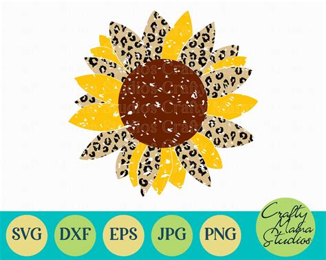Download Sunflower Svg, Leopard Print, Grunge Svg By Crafty Mama ...