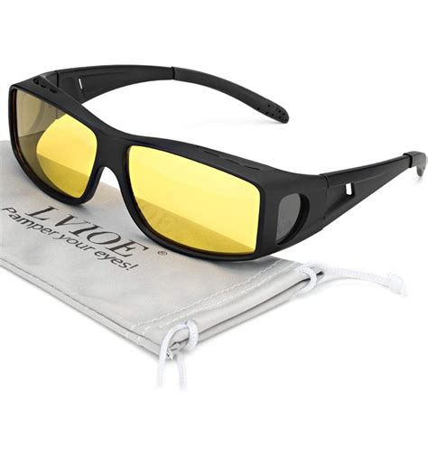 Glasses Prescription Polarized Driving Matte Black Frame Yellow Lens