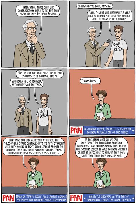 Philosophy Solved Existential Comics Bertrand Russell Webcomic Philosophy Solving Jokes