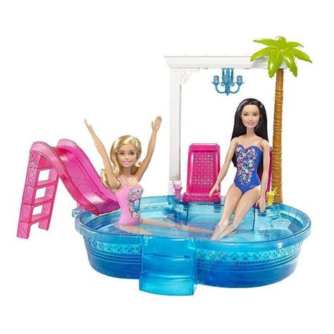 Mattel Barbie Glam Pool Doll Playset With Themed Accessories