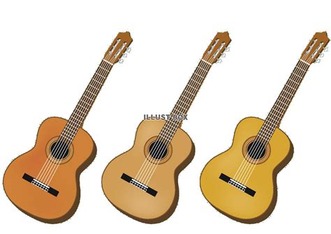 無料イラスト 3本のクラシックギター
