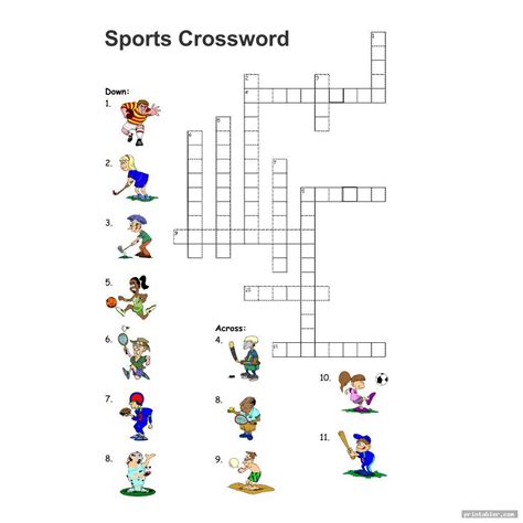 Sport Crossword Printable
