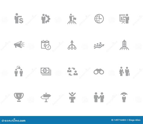 Business Concepts Icons Set 32 Pixels Icons White Series Stock