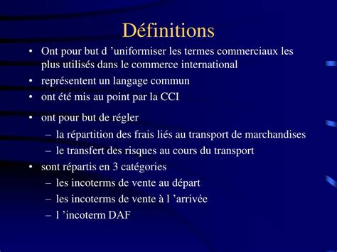 Ppt Les Incoterms Powerpoint Presentation Free Download Id420718