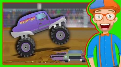 The truck never flips ensuring your child always gets to the finish line! Monster Trucks for Children with Blippi | The Monster Truck Song - YouTube