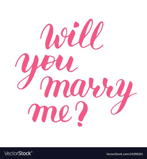 Will You Marry Me Hand Drawn Lettering Royalty Free Vector
