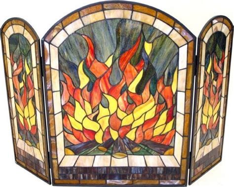 Flame Tiffany Glass Fire Screen This Will Be In My House At Some Point If I Ever Ha Stained