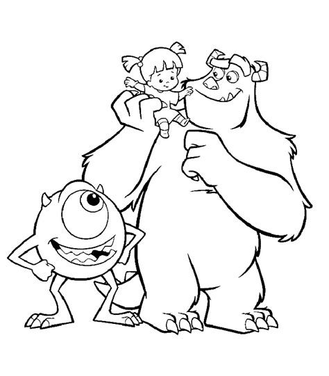 Sullivan and his assistant, mike wazowski, had to work hard to return boo to the human world. Disney Coloring Page: Monsters Inc. - Sulley and Mike with ...