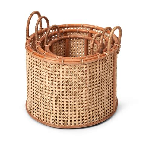 Stori Wick Basket Rattan Set Of 3 Natural Andlight