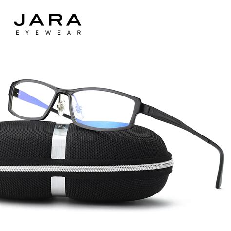 Jara Anti Blue Ray Glasses Men Computer Hd Eyeglasses Unisex Rectangle Aluminum Magnesium Frame