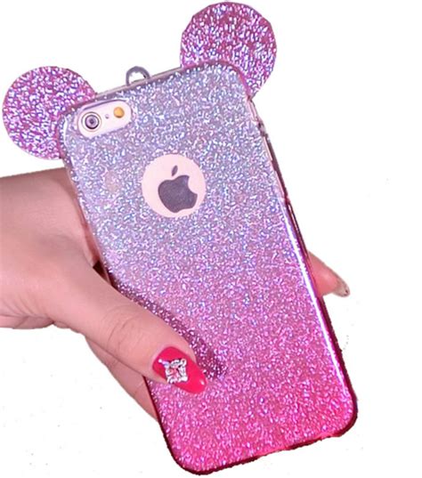 Iphone Se Iphone 5 6 S Plus Bling Mouse Ear Case Rhinestone Phone Cases