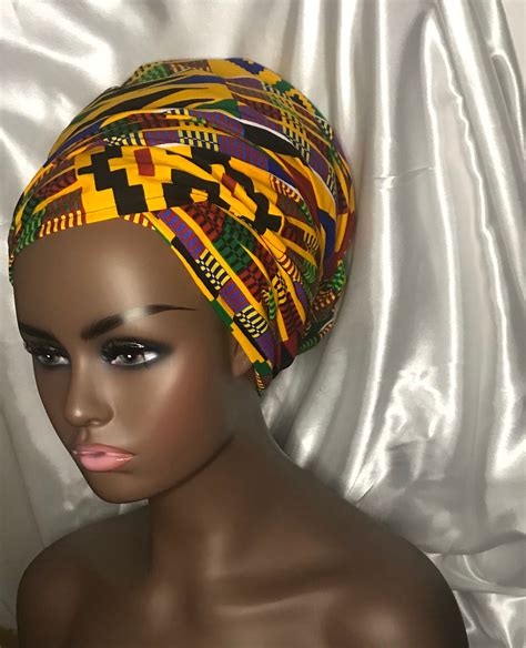 African Kente Head Wrap African Print Scarf Ankara Turban Etsy