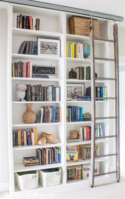 Billy Bookcase Hack With Library Ladder Ikea Bookshelf Hack Ikea
