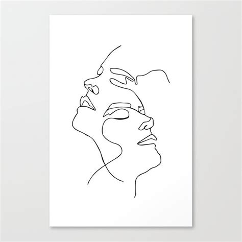 Abstract face drawing, line art. Double face one line Poster, Abstract art, abstract poster ...